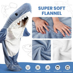 Velmesta Cartoon Shark Hoodie Blanket