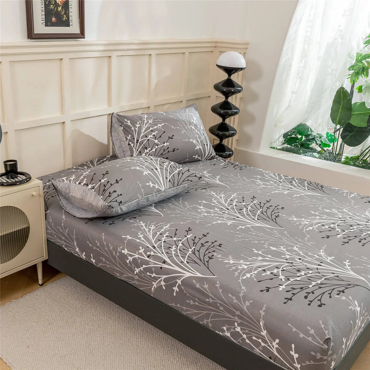Velmesta Patterned Fitted Sheet for Dorms and Bedrooms