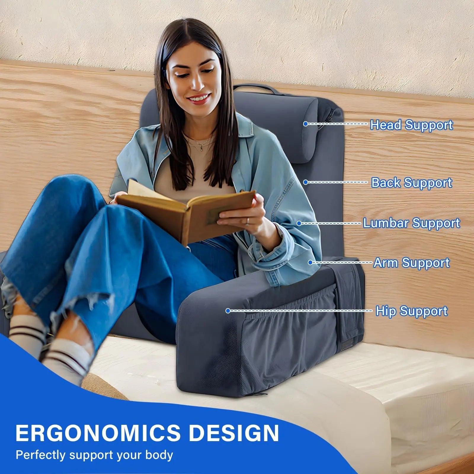 Velmesta Angled Bedrest Reading Pillow