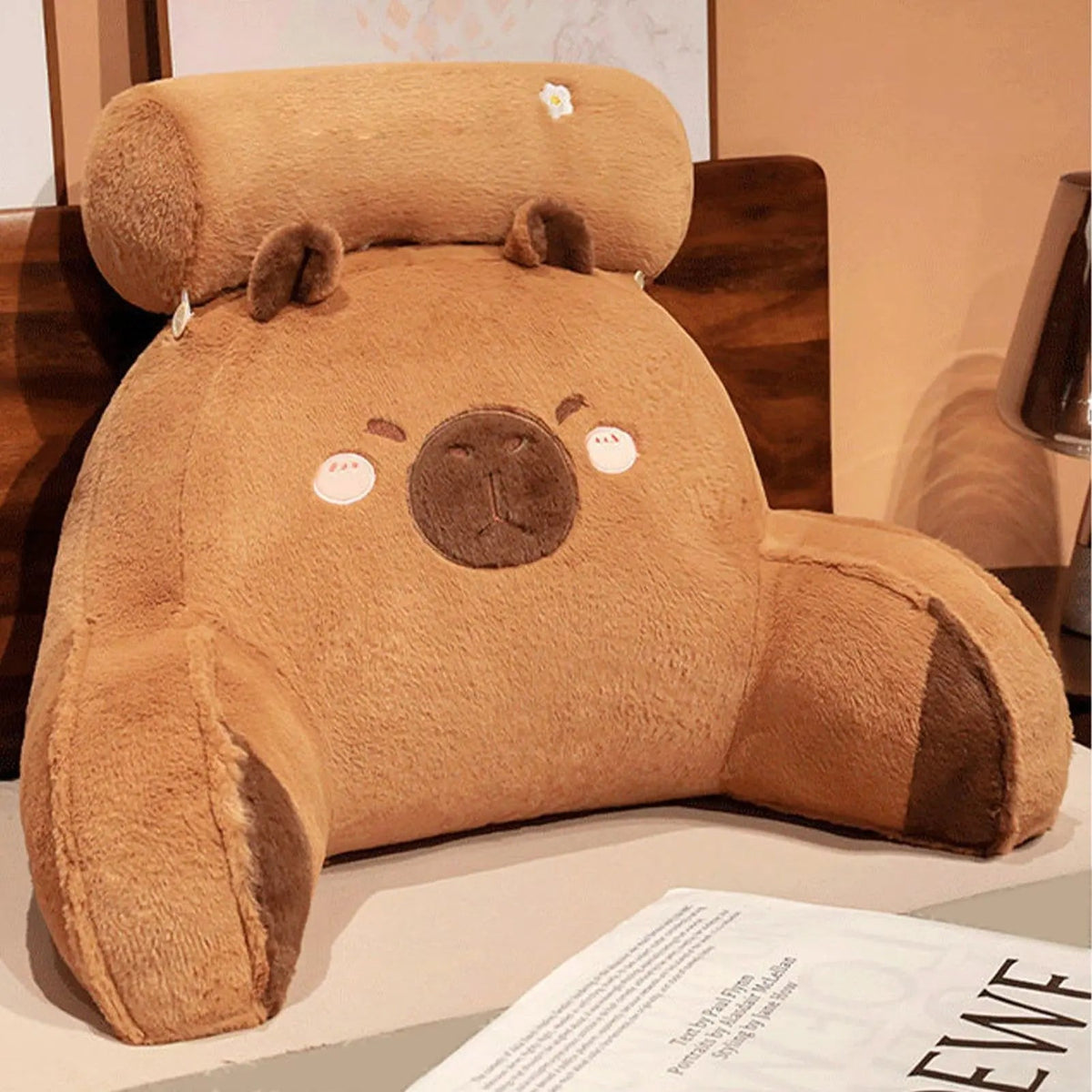 Velmesta Cushioned Capybara Reading Pillow view 4
