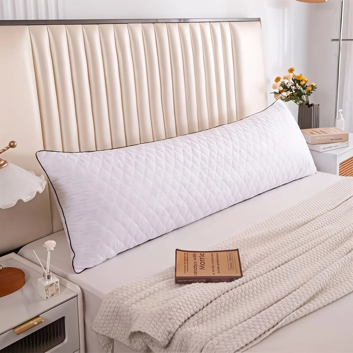 Velmesta Quilted Body Pillow with Adjustable Fiber Fill