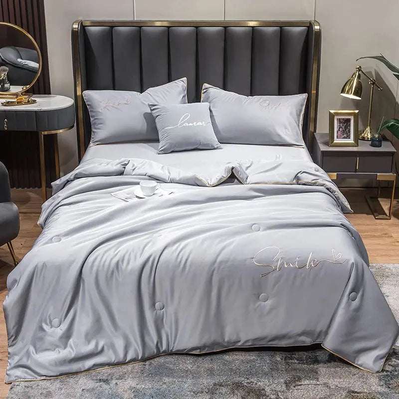 Velmesta Washed Silk Summer Quilt Set