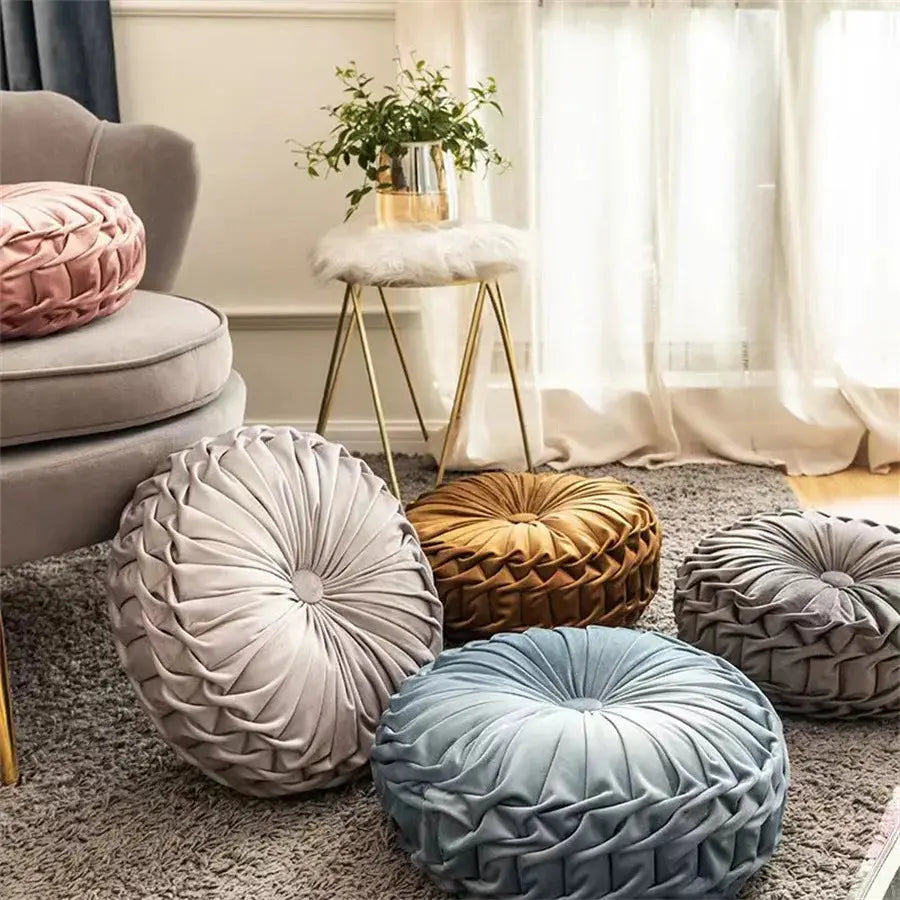 Velmesta Sculptural Pleated Pumpkin Throw Pillow