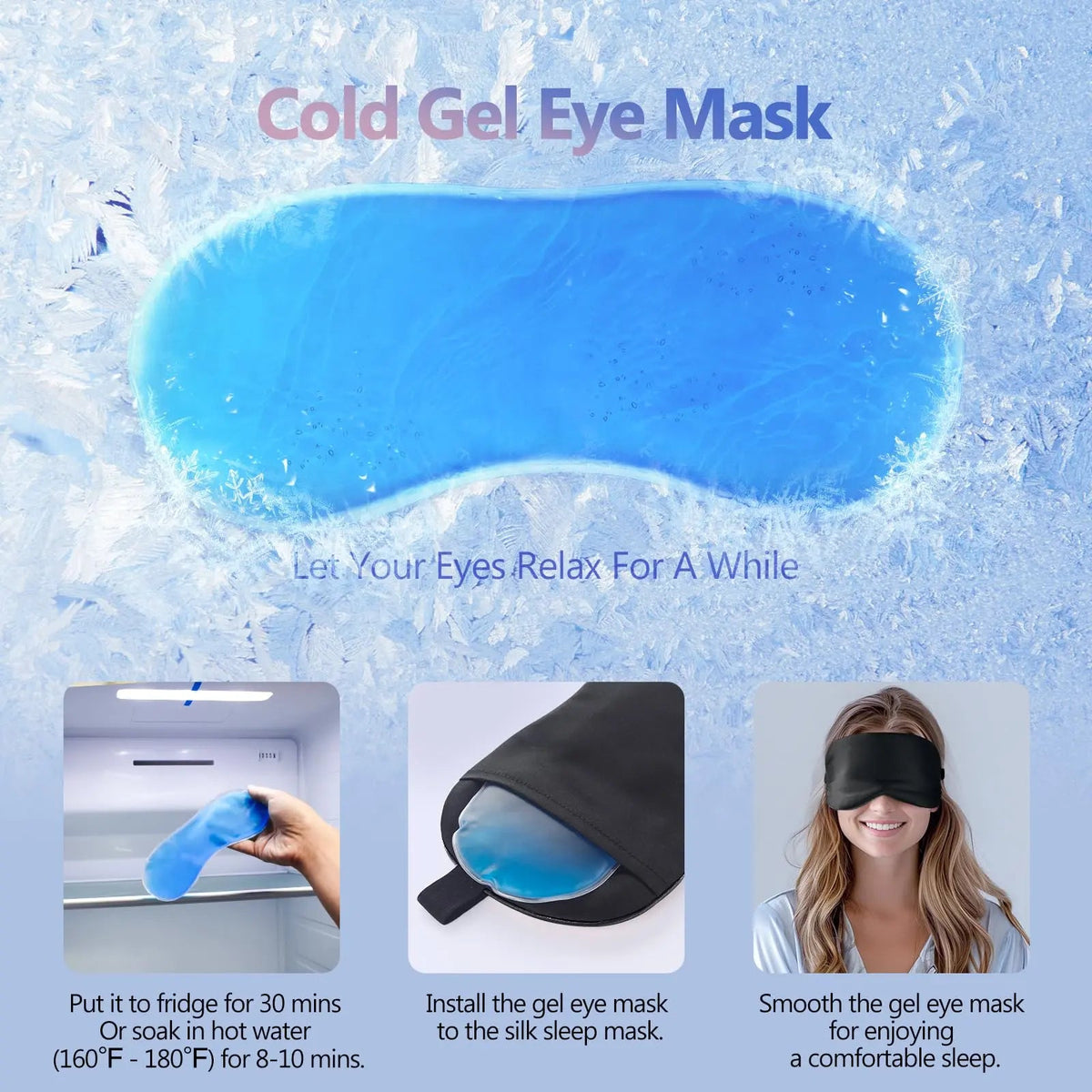 Velmesta Hot and Cold Gel Silk Sleep Mask view 2