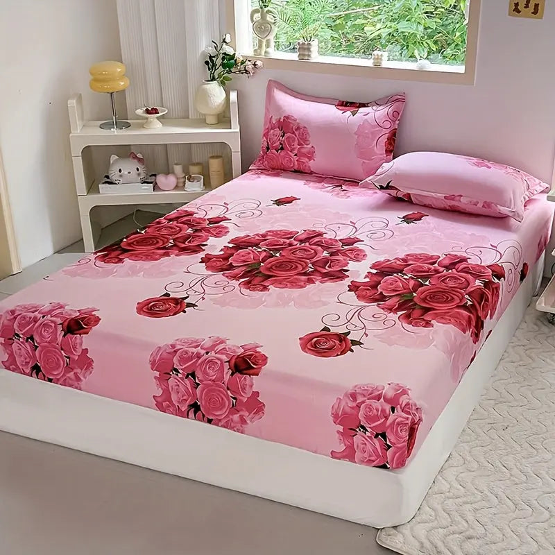 Velmesta Fresh Floral Fitted Sheet Set