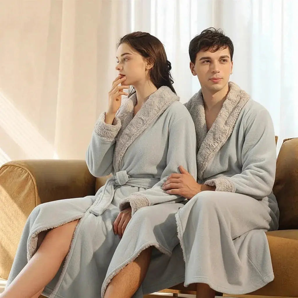 Velmesta Plush Flannel Fleece Bathrobe view 13