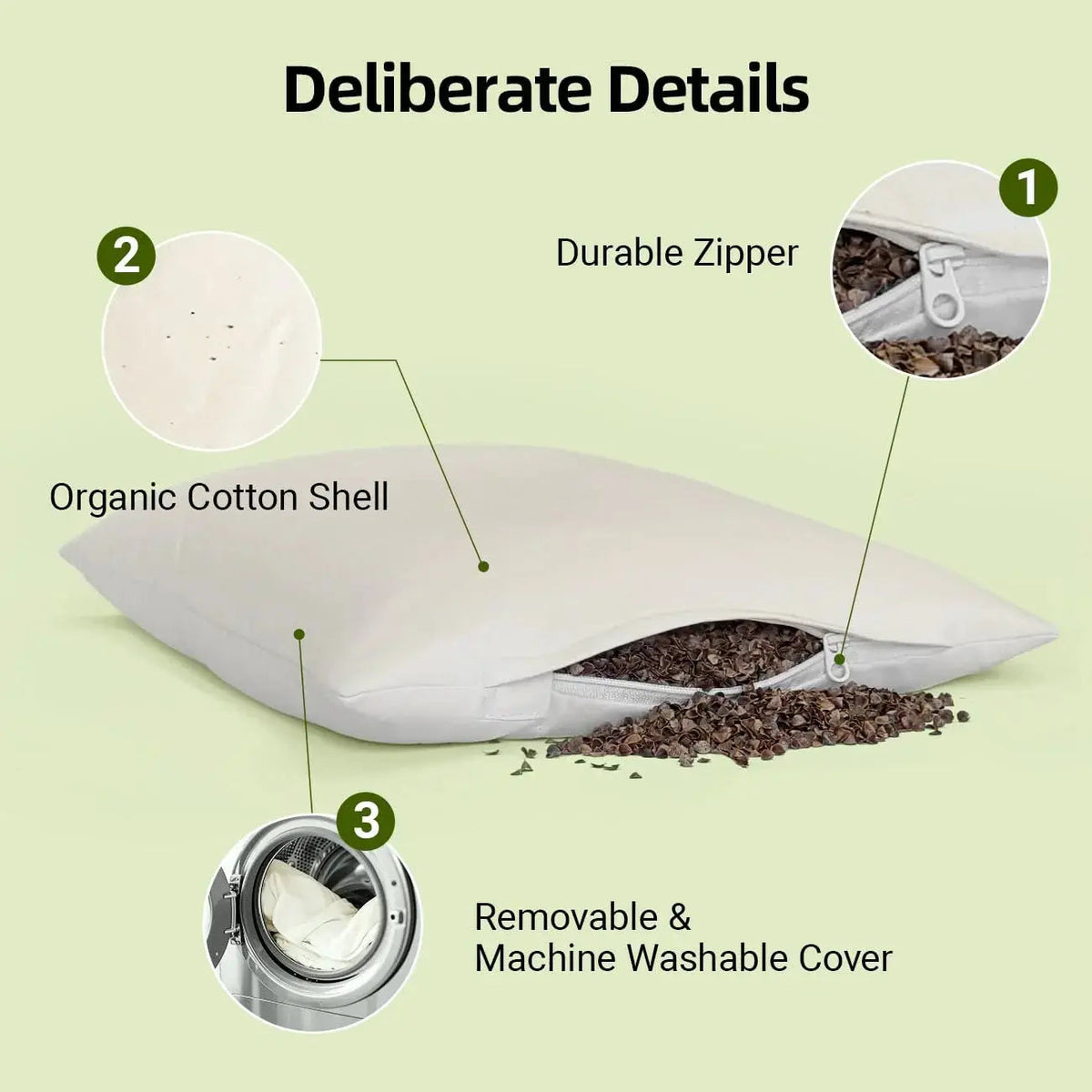 Velmesta Classic Buckwheat Hull Pillow view 5