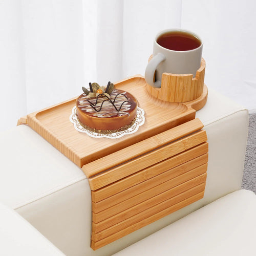 Velmesta Bamboo Sofa Arm Tray with Cup Holder