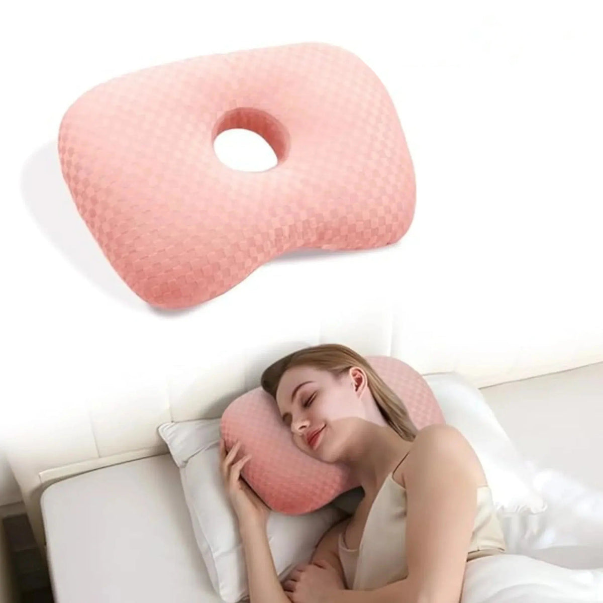 Velmesta Curved Ear Support Pillow in Pink