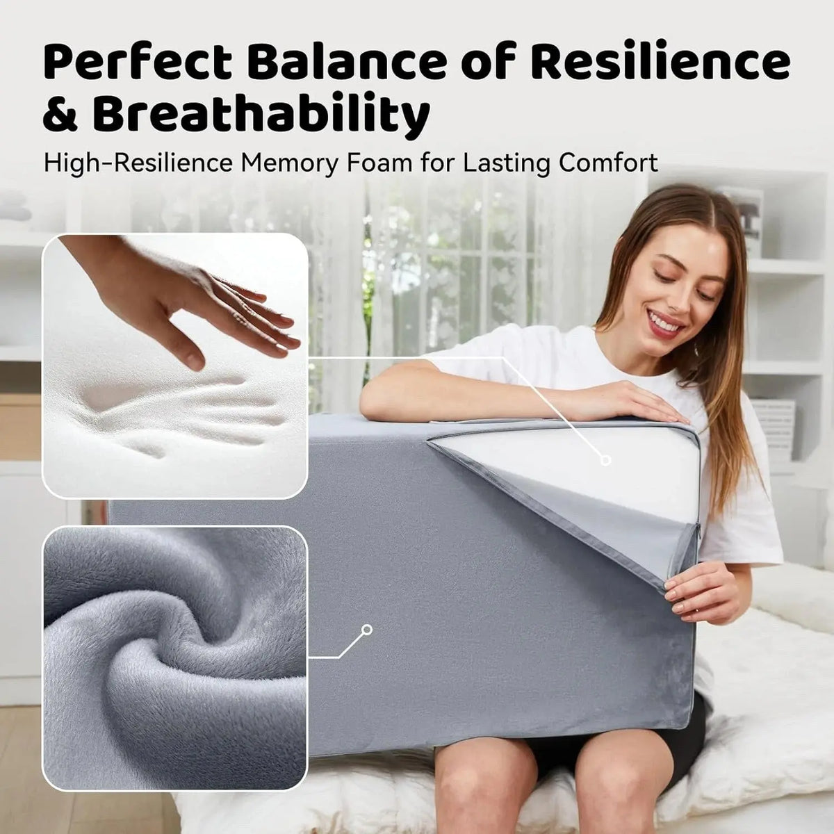 Velmesta Memory Foam Leg Elevation Wedge Pillow view 5