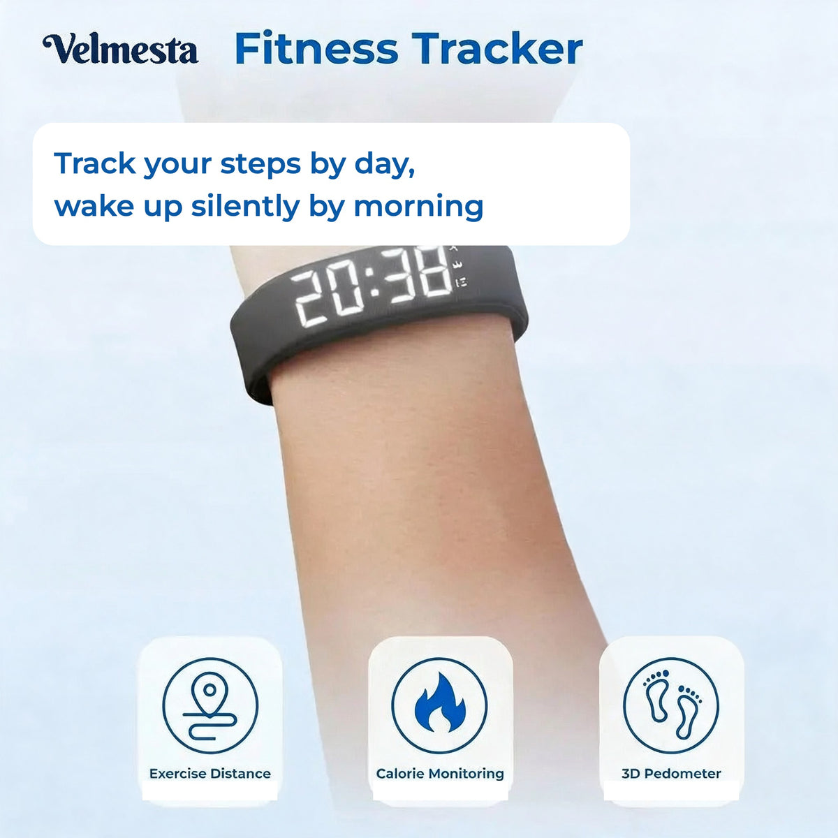 Velmesta vibrating alarm watch step tracking